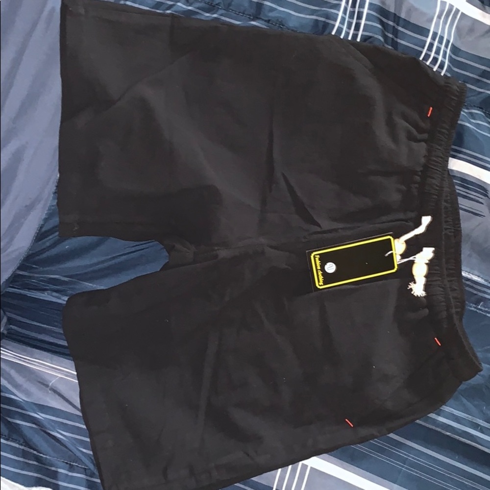 Black linen shorts (comes with 2)